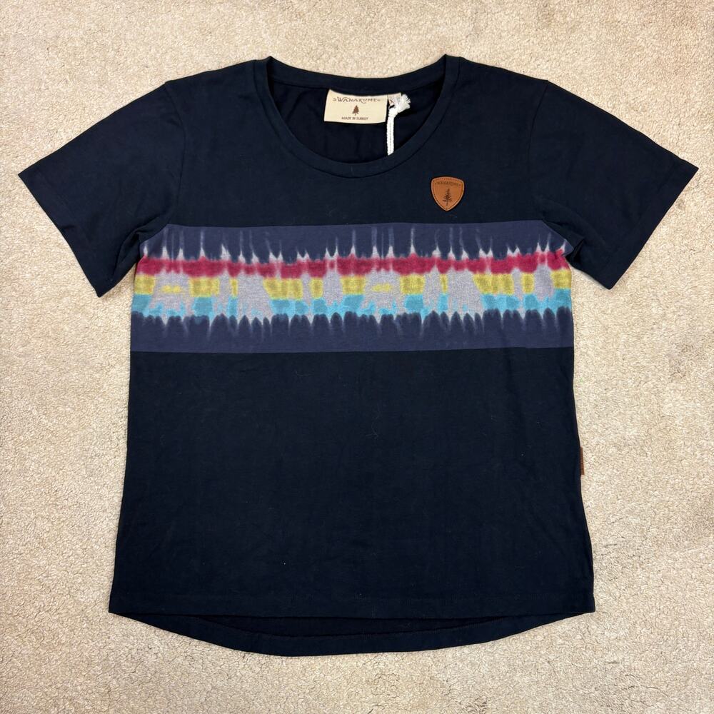 NWT Wanakome Ari Stripe Tie-Dye Indigo Mix Tee Size XXL